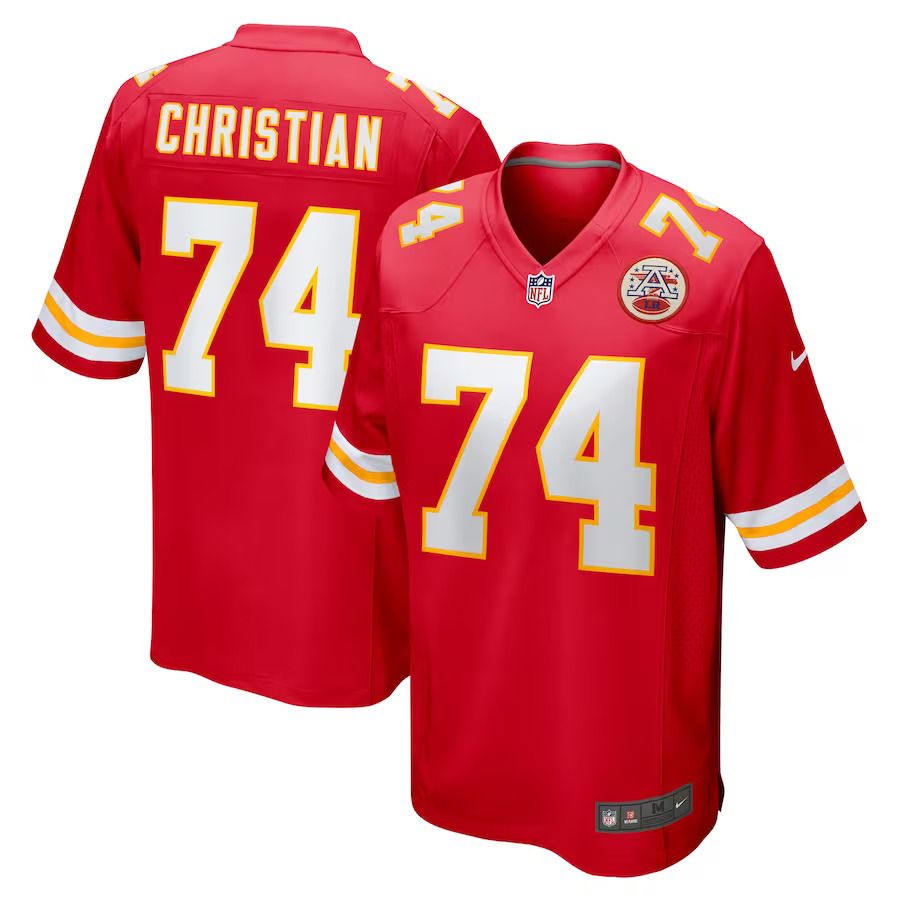 Men Kansas City Chiefs 74 Geron Christian Nike Red Game Player NFL Jersey